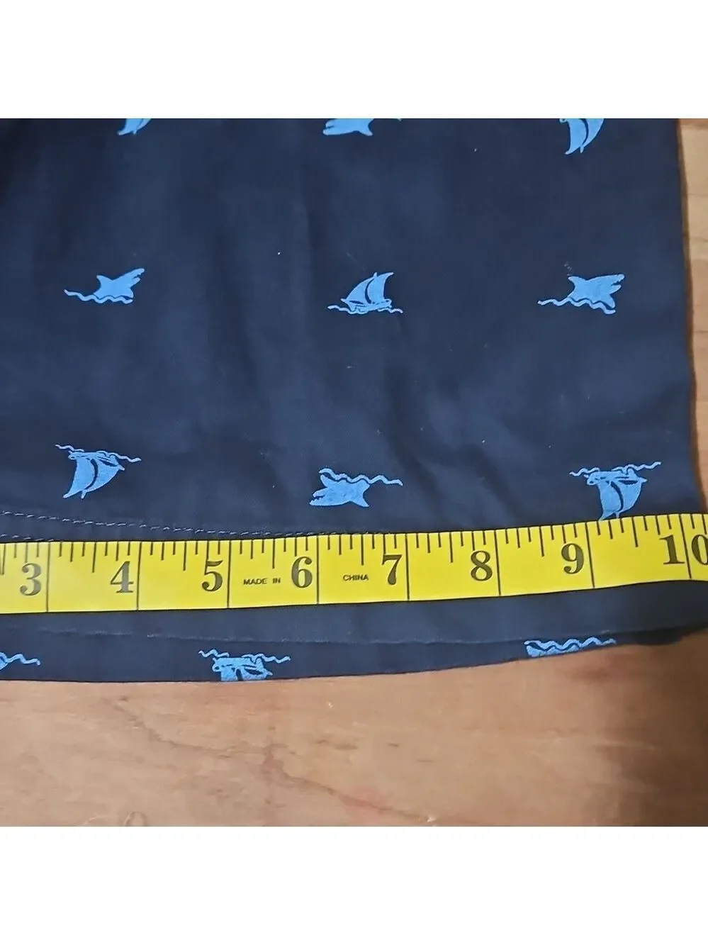 Faded Glory Boys’ Navy Blue Chino Shorts with Nautical Print  Size 12 Summer Kid